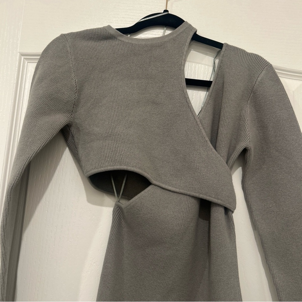 Atoir Ellington Knit Slit Two Piece Dress Slate Green knit $308 Size 4 Small - Picture 4 of 5